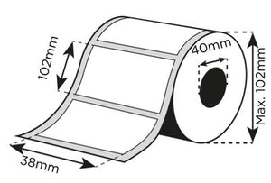 Etikettenpiktogramm - Papier matt permanent 38x102mm 285 Stk