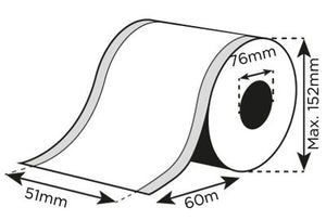 Etikettenpiktogramm - Prägepapier weiß &quot;Hammerschlag&quot; abwaschbar 51mm x 60m