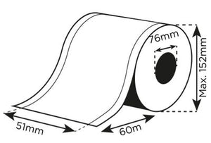 Etikettenpiktogramm - Prägepapier weiß &quot;Hammerschlag&quot; abwaschbar 51mm* x 60m